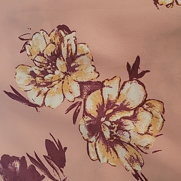 NWT Faux Wrap Midi Skirt Pink Paintbrush Floral Small - Picture 4 of 4